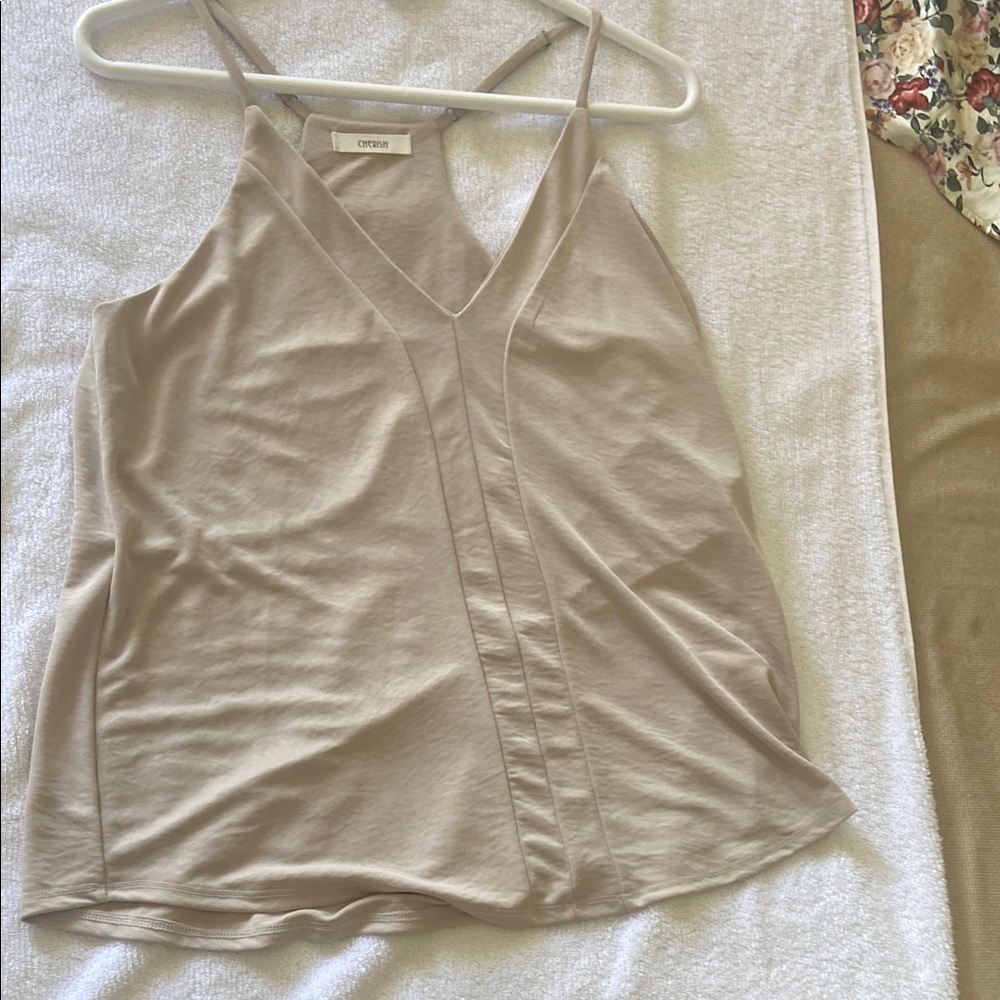 Cherish Cream Asymmetrical Sleeveless Camisole